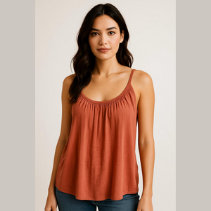 Allison Joy Evereve Womans Coral Loose Fit Lined Camisole Tank Top Size XL